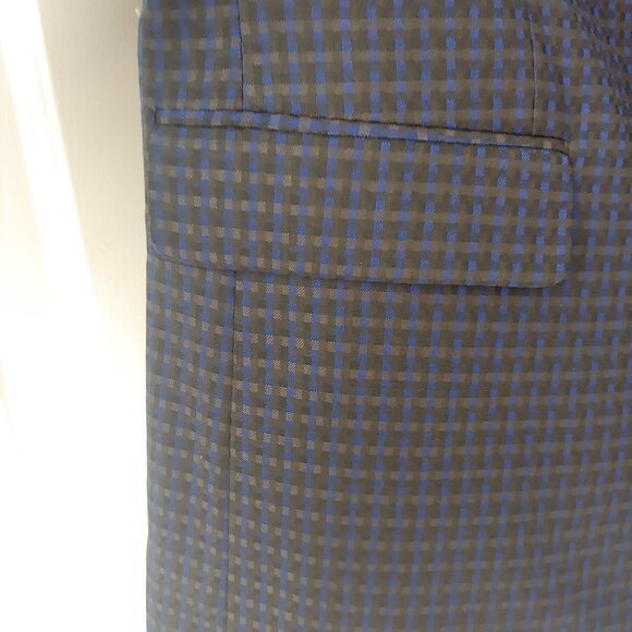 Tuxedo Jacket - Sz 42 - Navy checkered blue / black lapel - Bar 111 - Slim - Picture 11 of 14